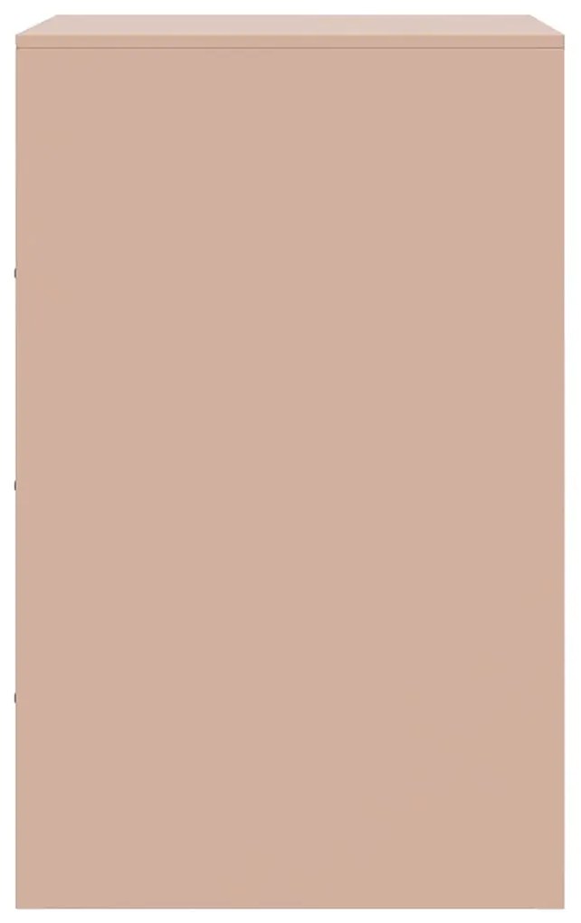 Mesas de cabeceira 2 pcs 34,5x39x62 cm aço rosa