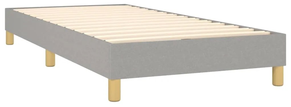 Cama box spring c/ colchão e LED 80x200 cm tecido cinza-claro