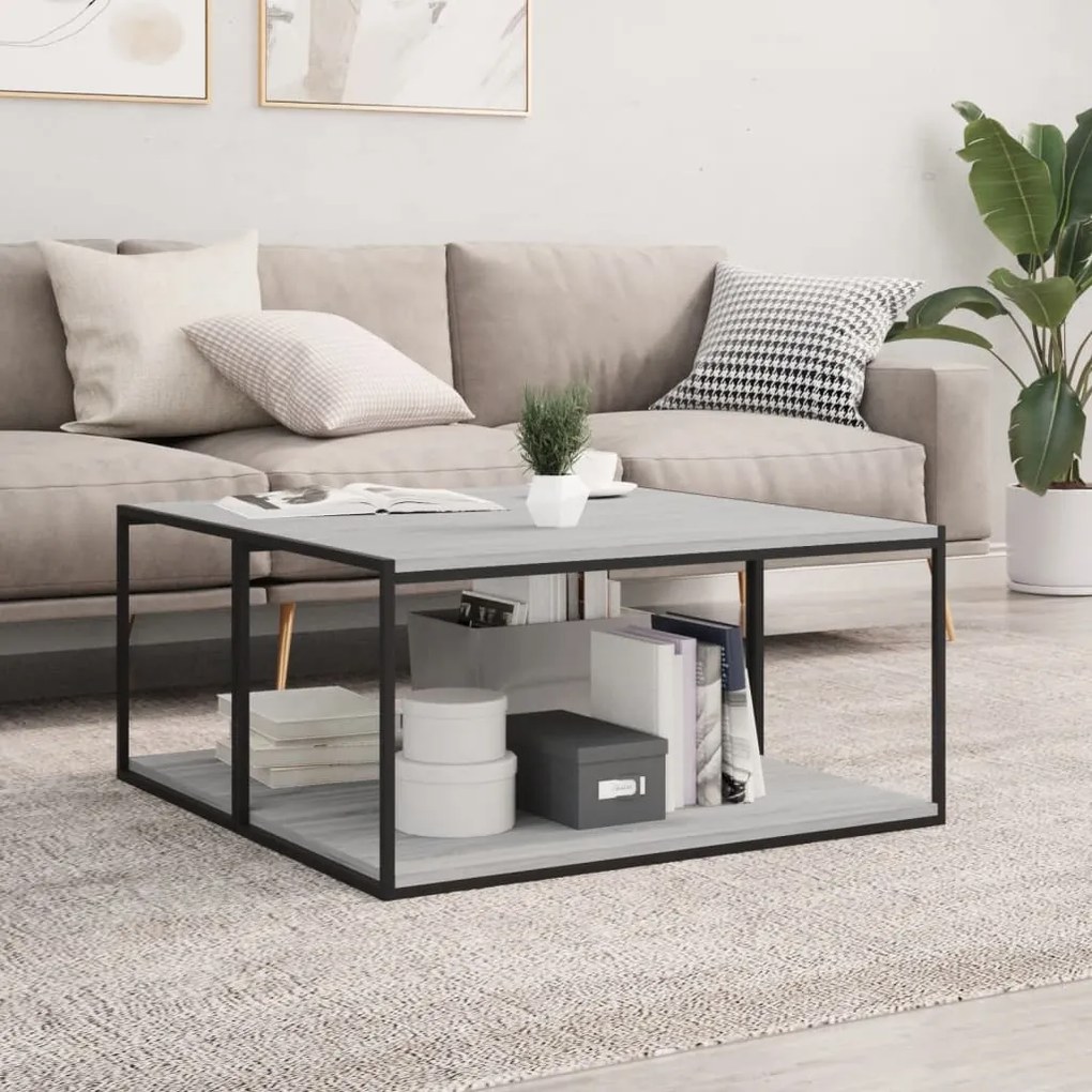 vidaXL Prateleiras de parede 4pcs derivados de madeira cinzento sonoma