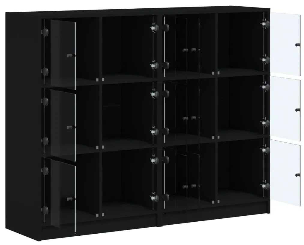 Estante c/ portas 136x37x109 cm derivados de madeira preto
