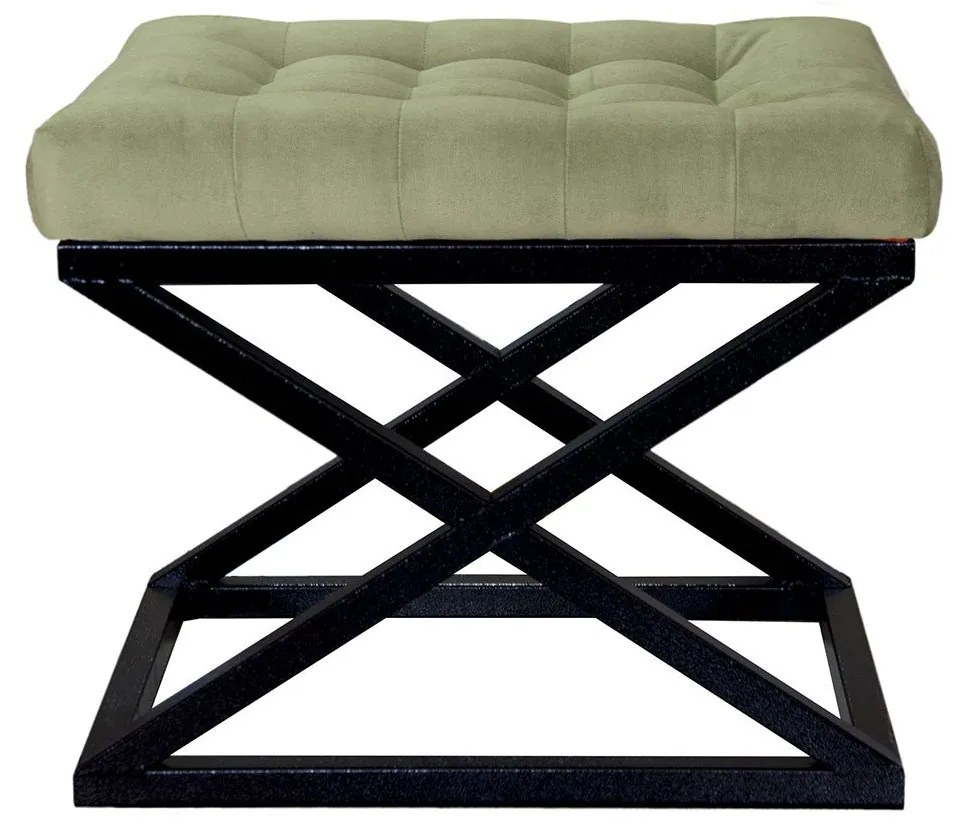 Pouffe Capraz – Preto e Verde – 50 cm x 42 cm x 40 cm