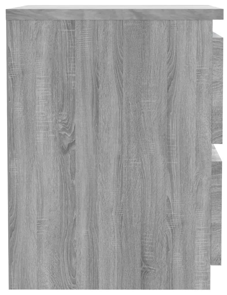 Mesa cabeceira 2pcs 30x30x40 cm madeira sonoma processada cinza