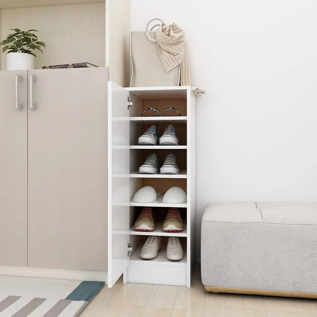 808972 vidaXL Armário para sapatos 32x35x92cm contraplacado branco