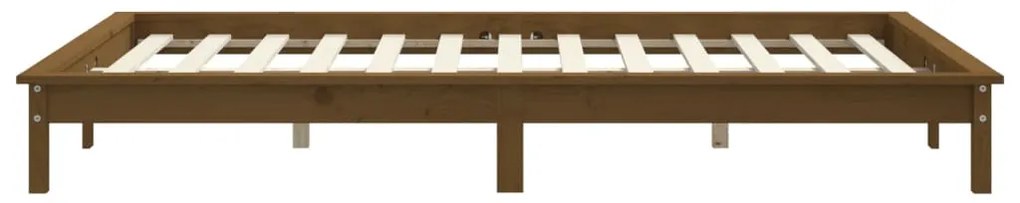Estrutura cama super king 180x200 cm pinho maciço castanho mel
