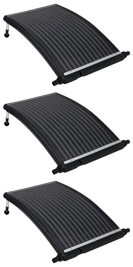 Painéis de aquecimento solar curvos p/ piscina 3 pcs 110x65 cm