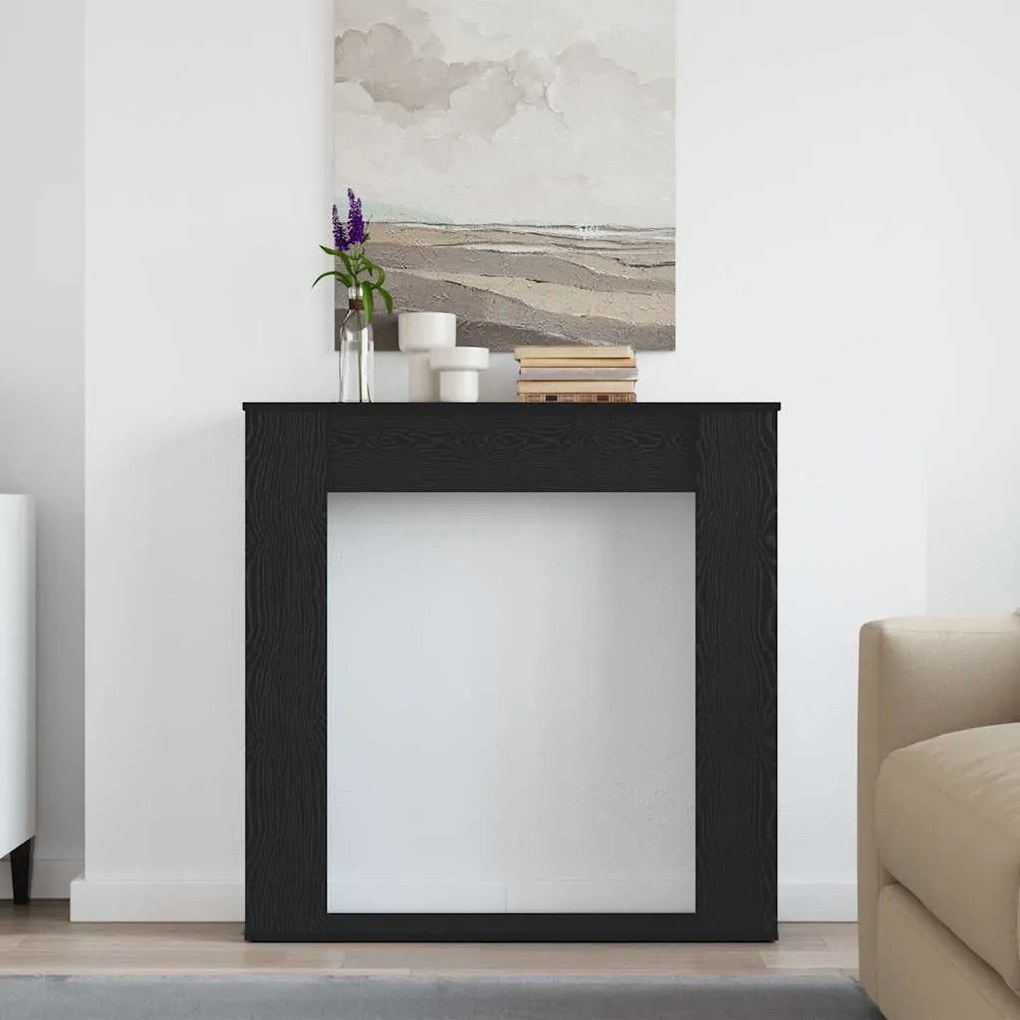 Cornija lareira 100x20x100 cm deriv. madeira carvalho preto