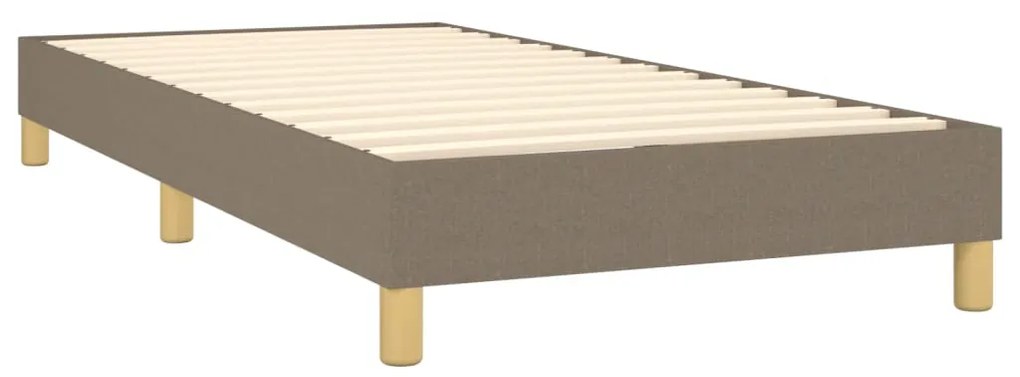 Cama box spring colchão/LED 100x200cm tecido cinza-acastanhado