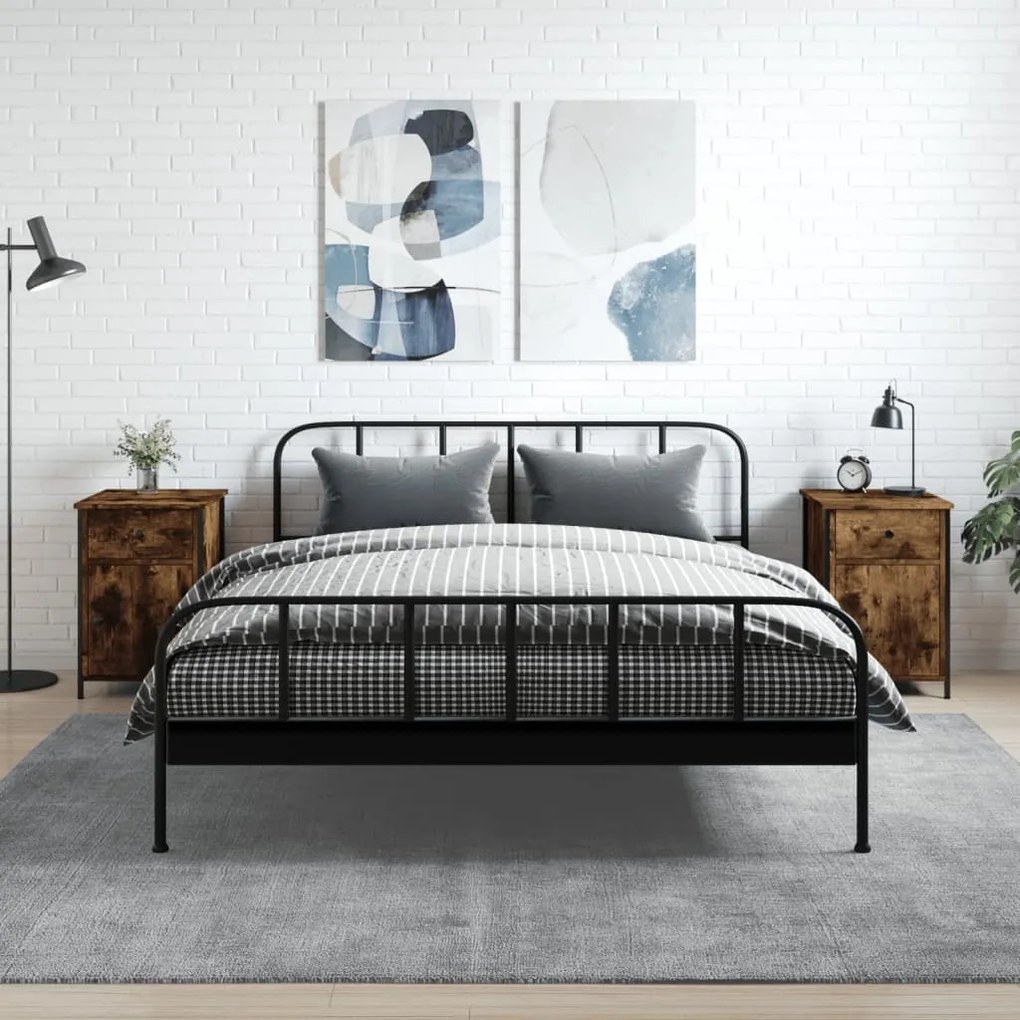 vidaXL Mesas cabeceira 2pcs 40x42x60cm deriv. madeira carvalho fumado