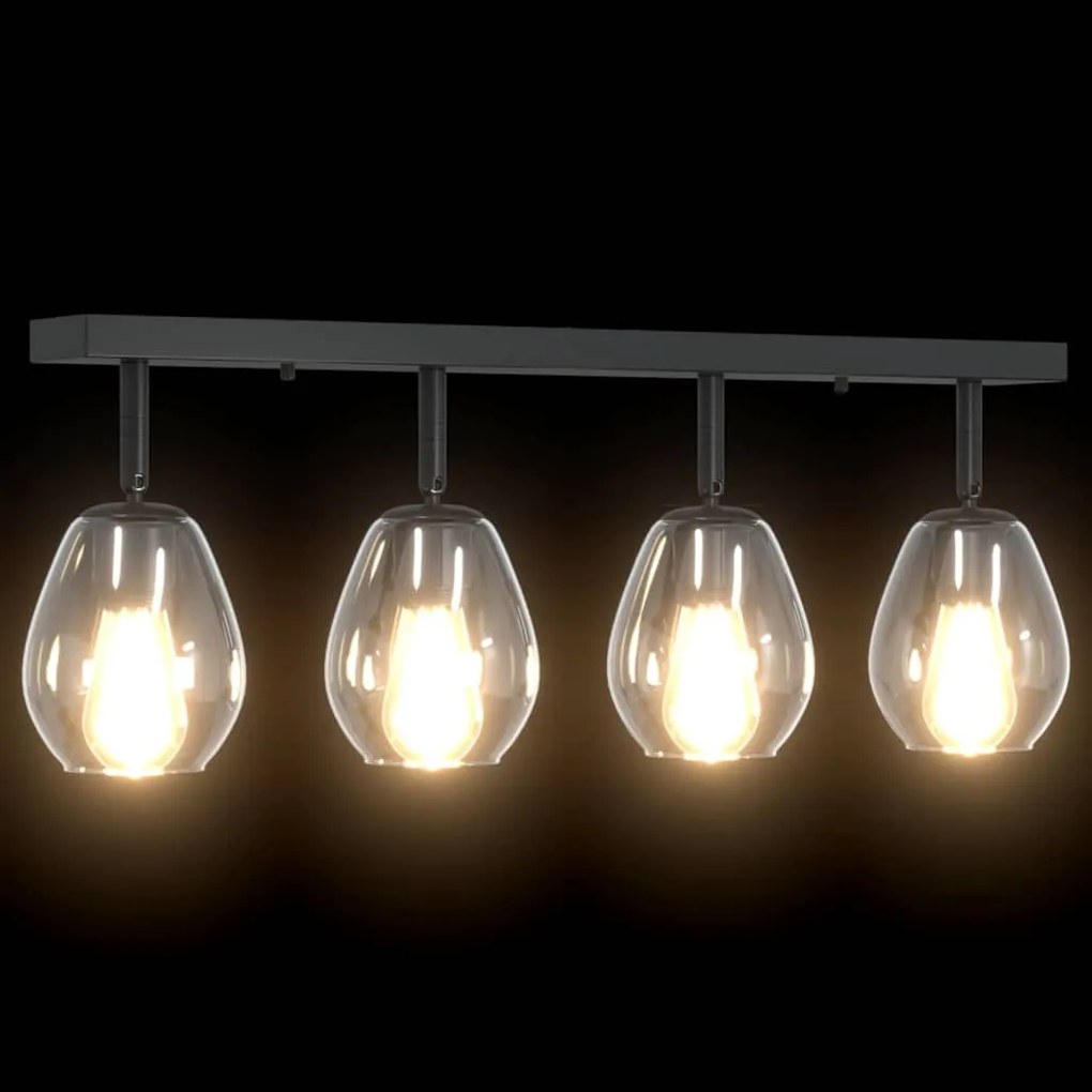 Luminárias de Teto com Lâmpada de Vidro Ajustável Anthracite E27