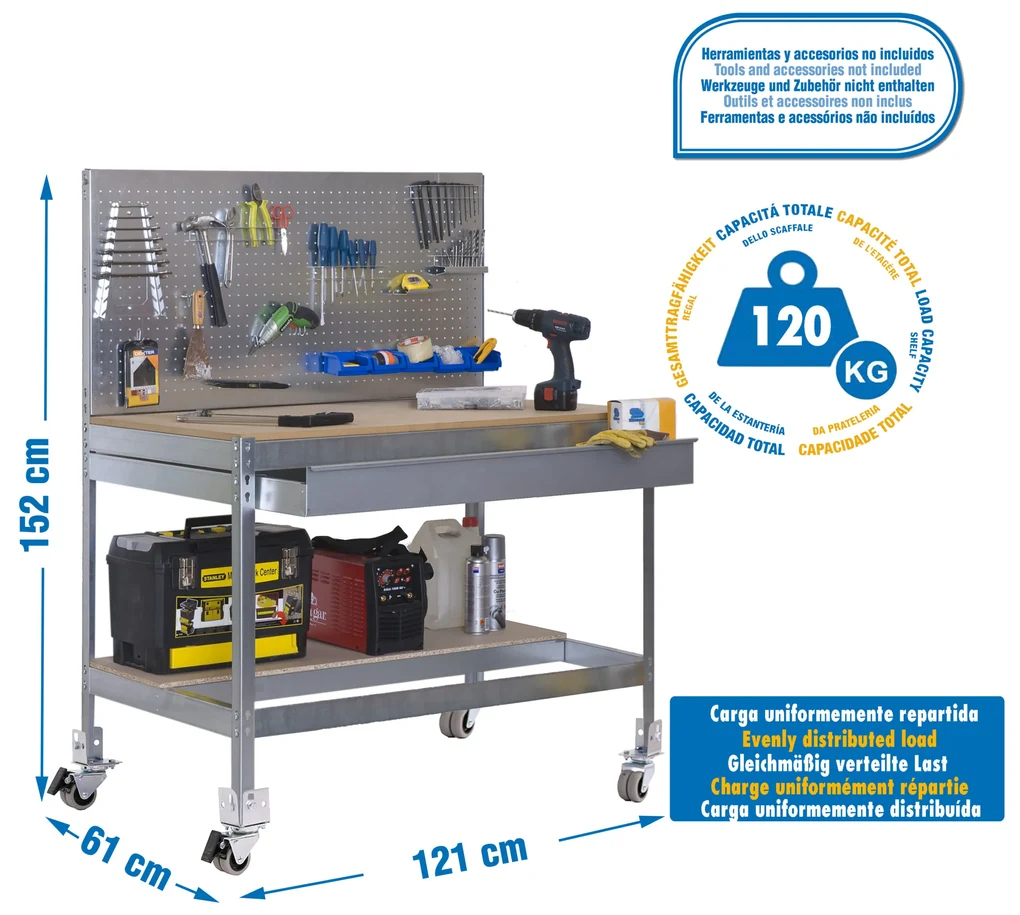 Bancada de trabalho SIMONWORK BT6 METALICA 1500 CINZA