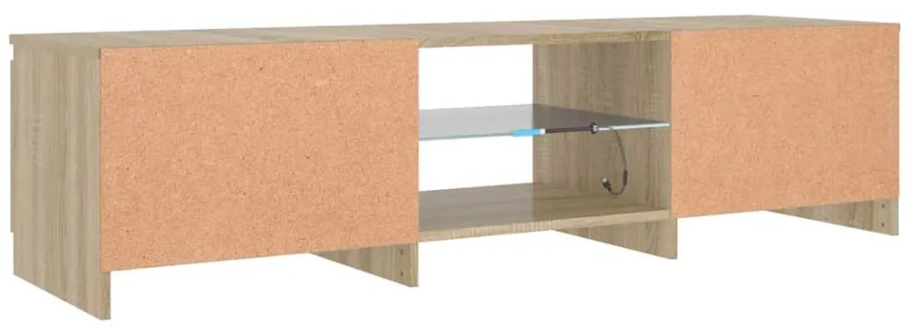 Móvel de TV com luzes LED 140x40x36 cm carvalho fumado