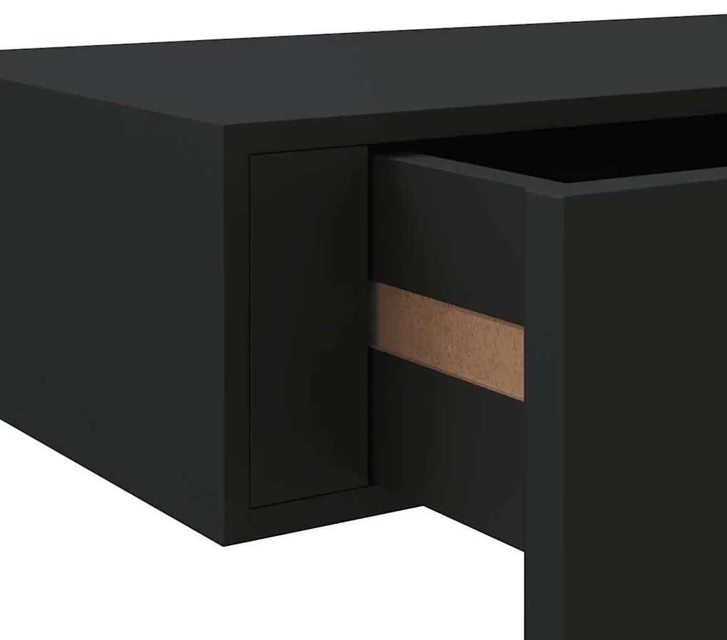 Prateleiras de parede c/ gavetas 2 pcs MDF 60x23,5x10 cm preto