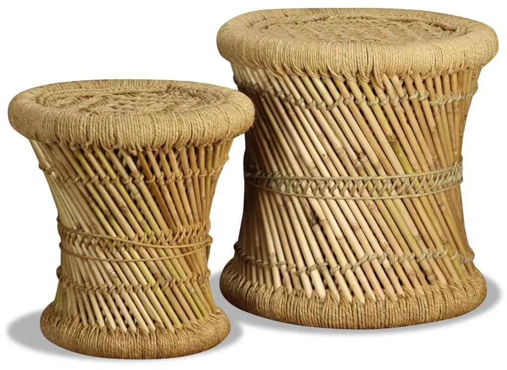 Bancos 2 pcs bambu e juta