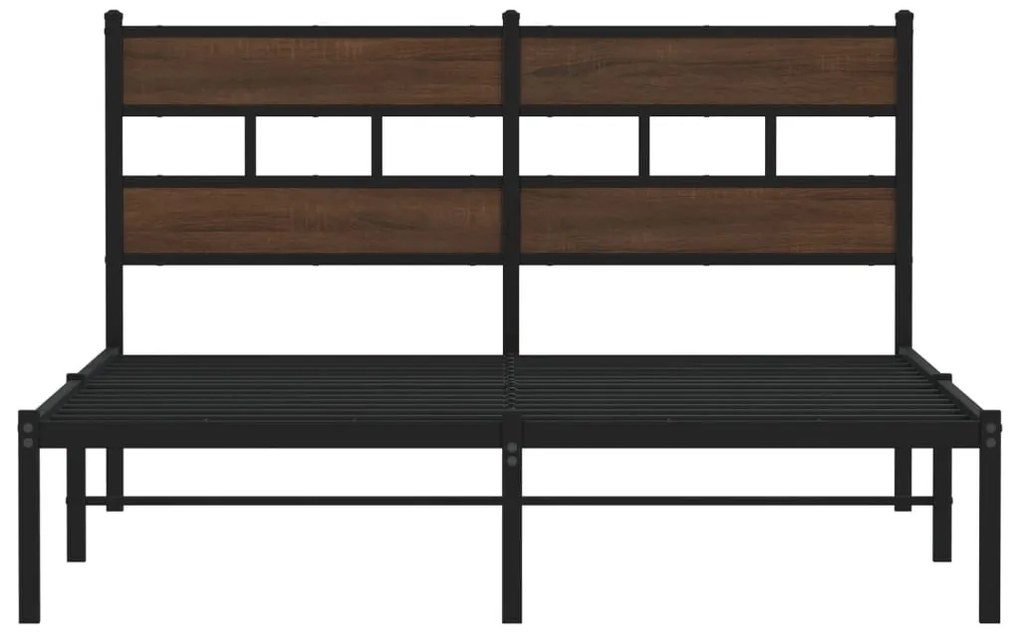 Cama sem colchão com cabeceira 160x200 cm carvalho castanho