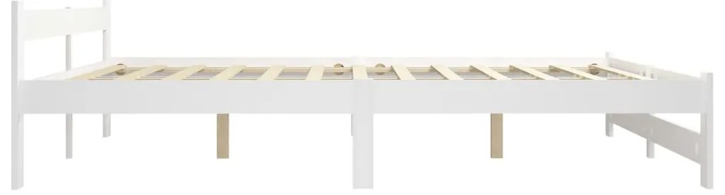Estrutura de cama 200x200 cm pinho maciço branco