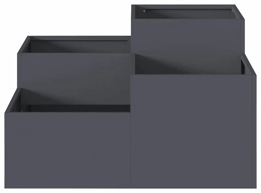 Plantador de Jardim vidaXL 80x80x48 cm Aço Antracite