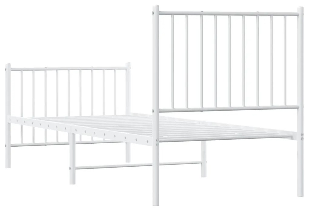 Estrutura de cama com cabeceira e pés 80x200 cm metal branco