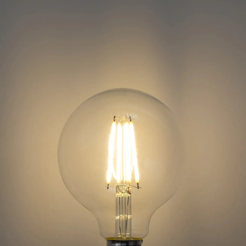 Conjunto de 5 Lâmpadas LED E27 Filamento Transparente G95 3.8W 806 lm 3000K