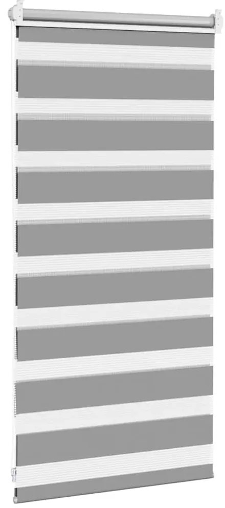 Estore de rolo 40 x 100 cm, linhas de zebra / Cinza