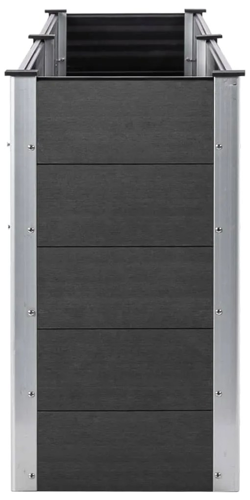 Canteiro elevado de jardim 250x100x91 cm WPC cinzento