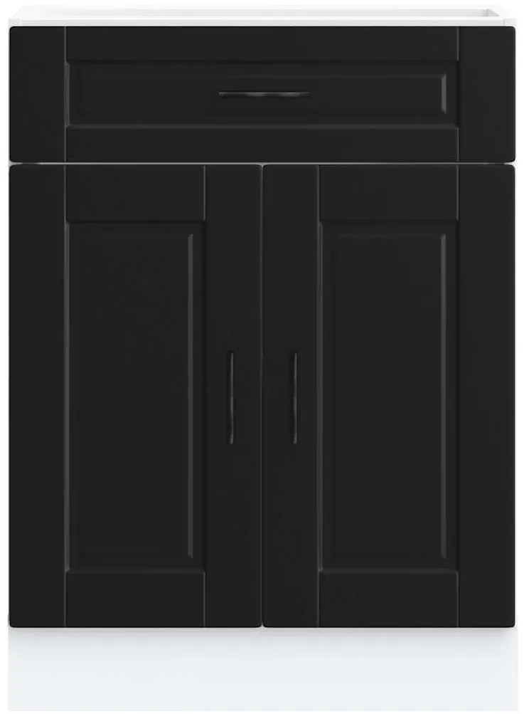 Armário base de cozinha Porto derivados de madeira preto