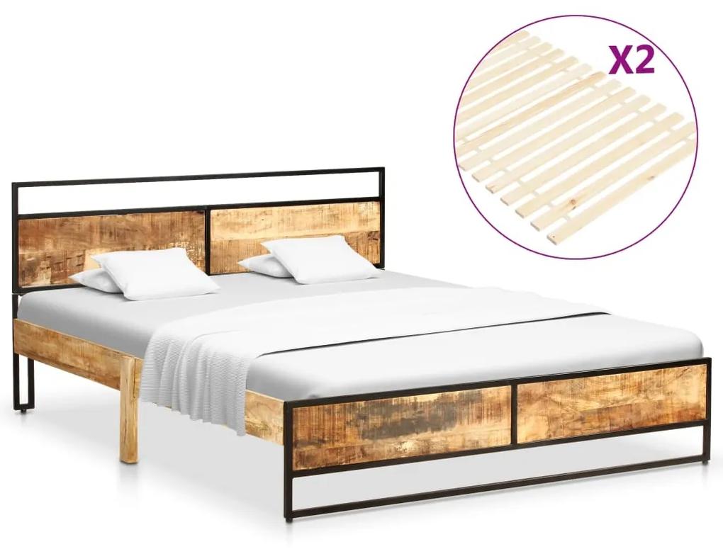 Estrutura de cama 180x200 cm madeira de mangueira e pinho maciça