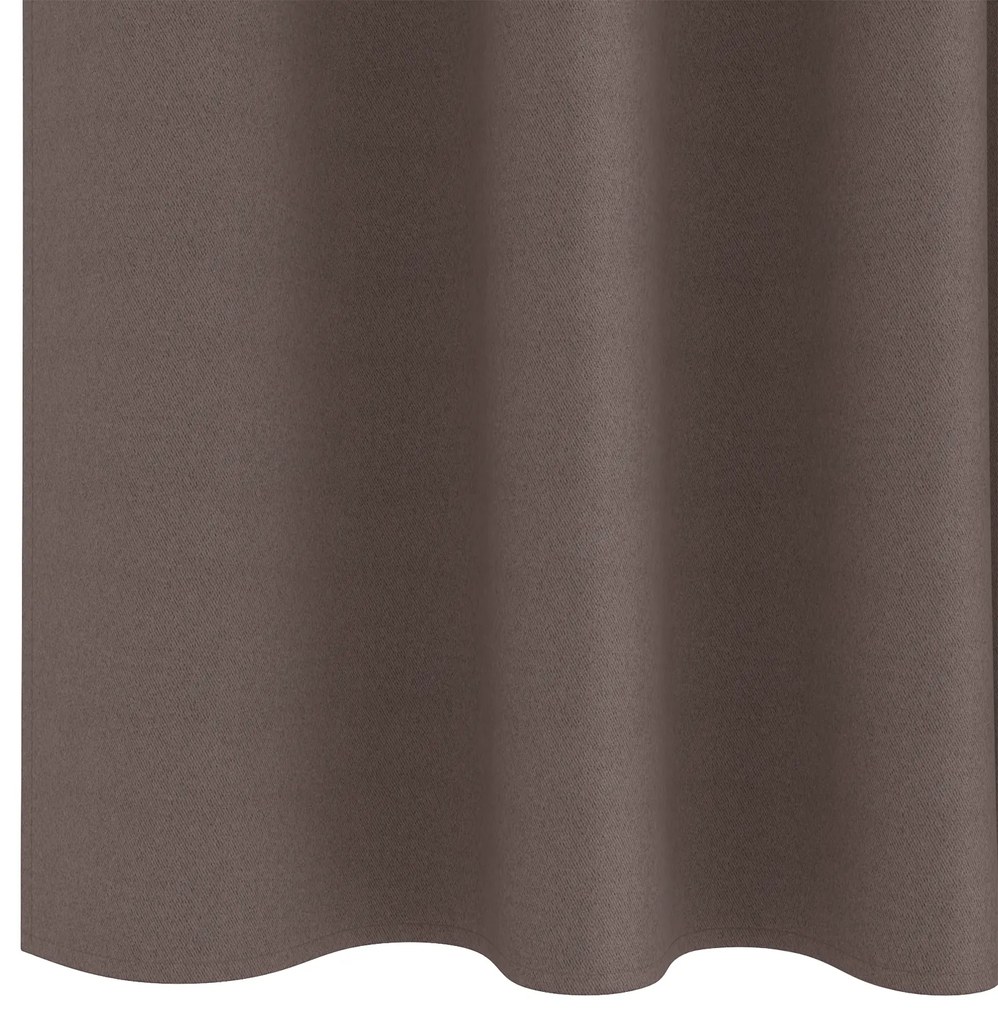 Cortinas opacas 2 pcs Castanho escuro 245 x 140 cm Poliéster