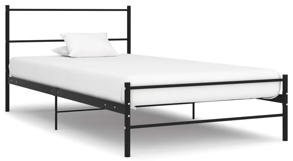 286496 vidaXL Estrutura de cama 90x200 cm metal preto