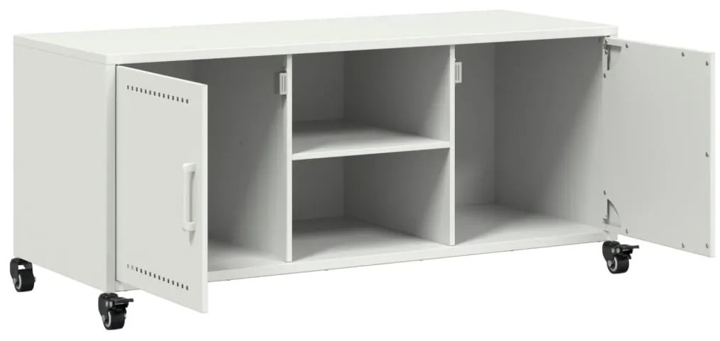 Móvel de TV 100,5x39x43,5 cm aço branco