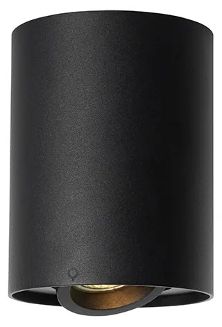 Foco de teto moderno preto rotativo e inclinável - Rondoo Up