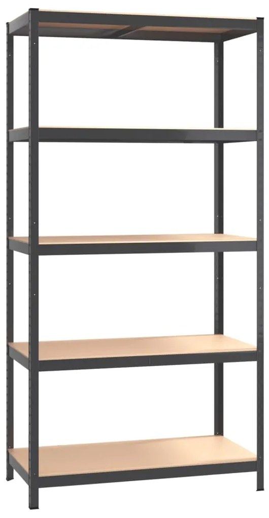 Estante 5 prateleiras 2 pcs madeira processada/aço antracite