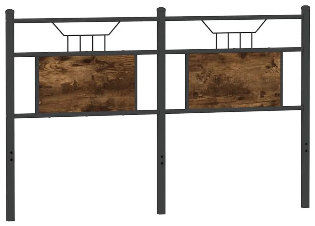 Cabeceira de cama 137 cm derivados madeira/aço carvalho fumado