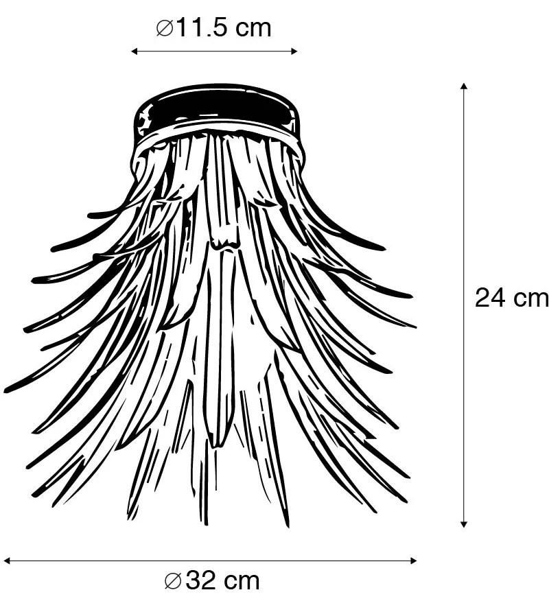 Candeeiro de teto Art Deco dourado - Wesley