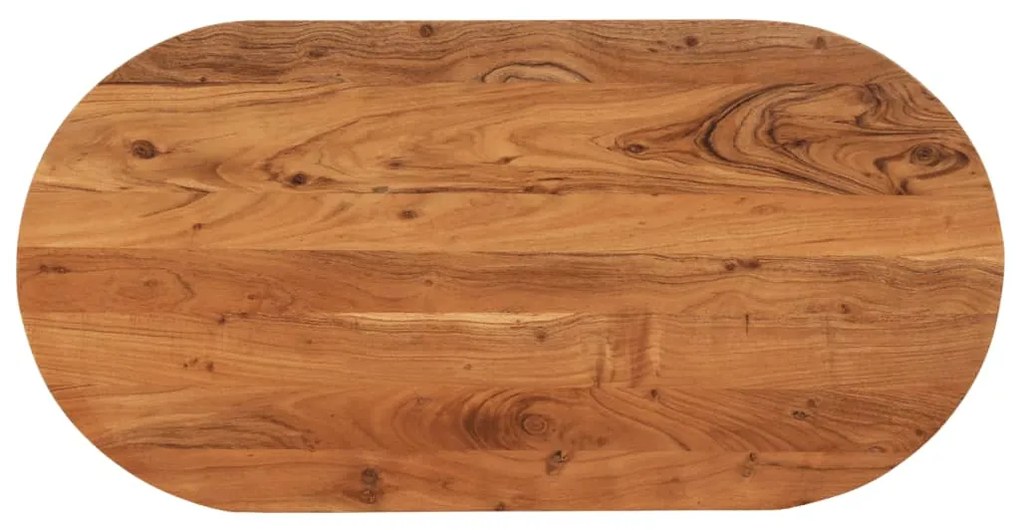 vidaXL Tampo de mesa oval 100x50x3,8 cm madeira de acácia maciça