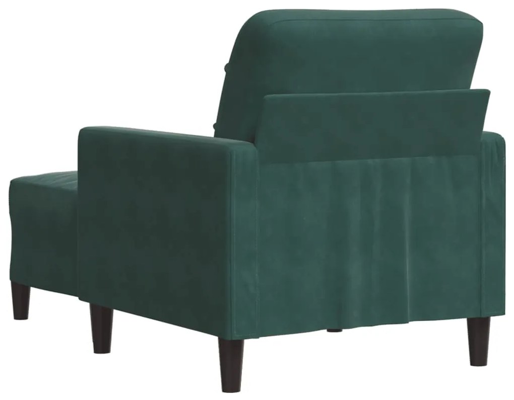 Poltrona com apoio de pés 60 cm veludo verde-escuro