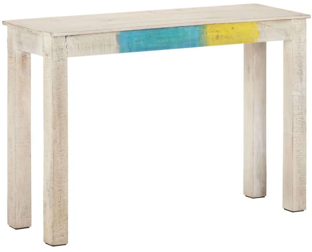Mesa consola 115x35x77 cm madeira de mangueira áspera branco