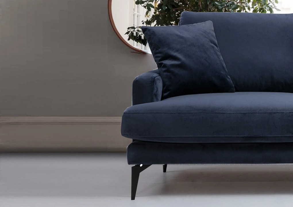 Sofá de 3 Lugares Papira – Azul Marinho – 205x90x88 cm