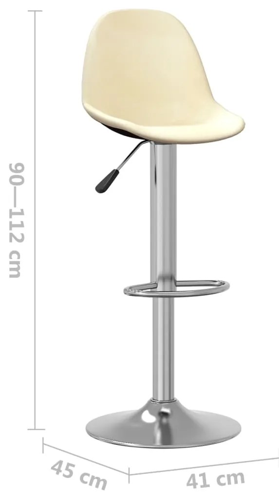 Bancos de bar 2 pcs tecido cor creme