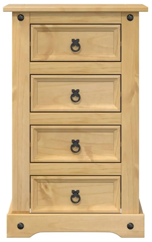 Mesa de cabeceira Corona 53x39x84 cm madeira de pinho maciça