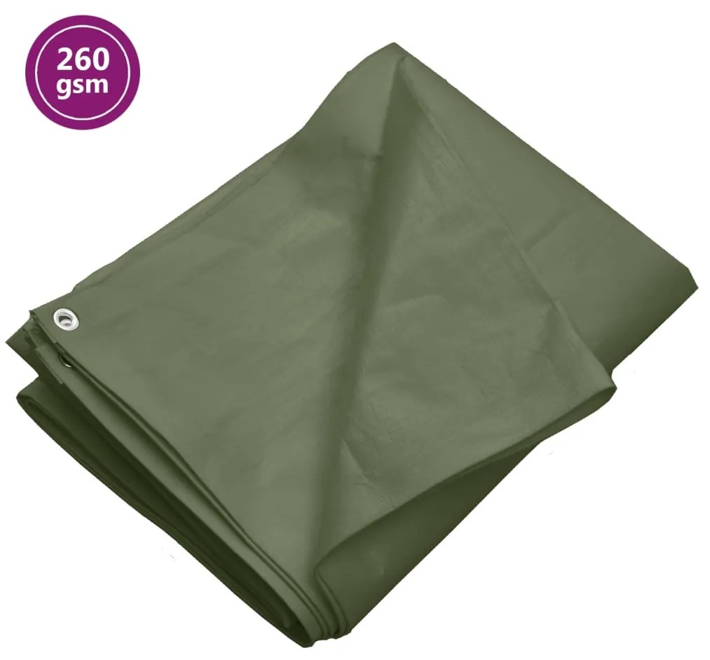 151548 vidaXL Lona 260 g/m² 3x5 m PEAD verde