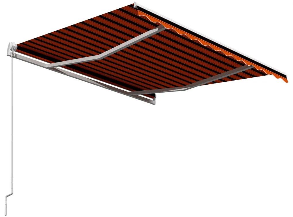 Toldo retrátil manual 300x250 cm laranja e castanho