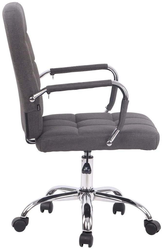 Cadeira de escritório Deli PRO em tecido com estrutura cromada 59 x 91-101 x 63 cm Cinzento escuro