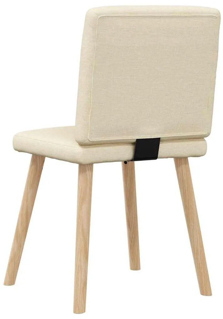 Cadeiras de jantar 6 pcs tecido cor creme