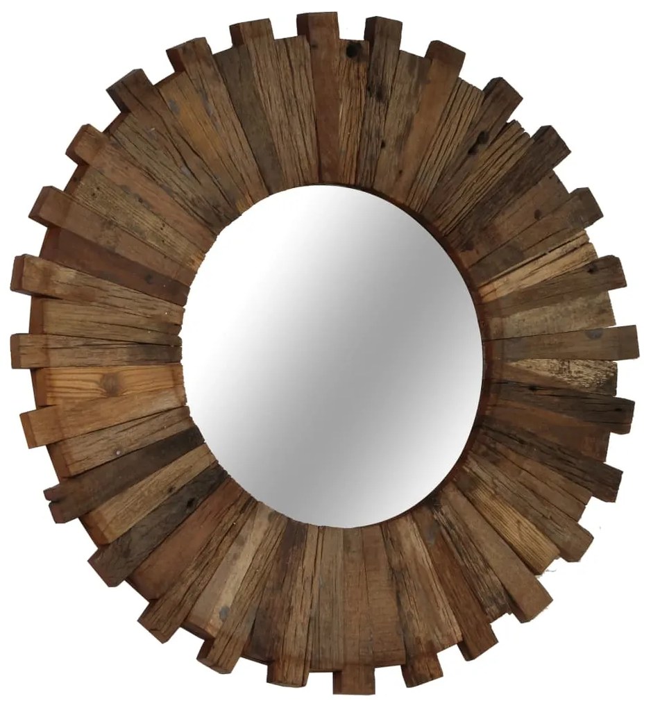 Espelho de parede em madeira recuperada maciça 50 cm