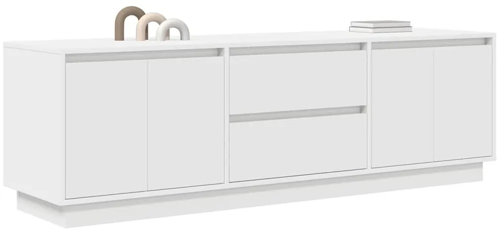 Móvel de TV com luzes LED 160,5x41x50 cm branco