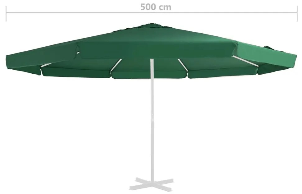 Tecido de substituição p/ guarda-sol de exterior 500 cm verde