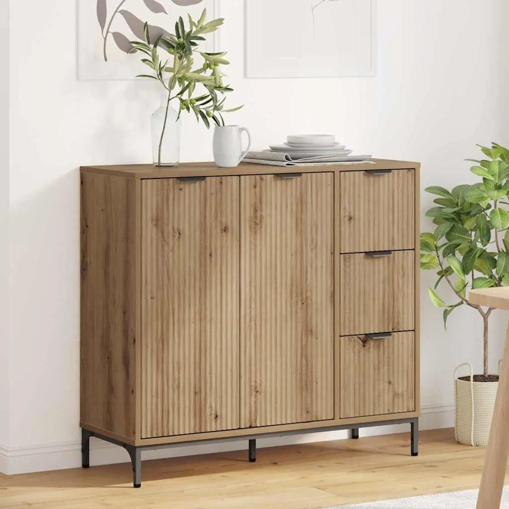 vidaXL Buffet carvalho artisiano 89,5 x 33 x 82 cm Madeira processada