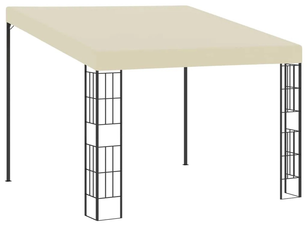 Gazebo de montagem na parede 3x3 m tecido creme