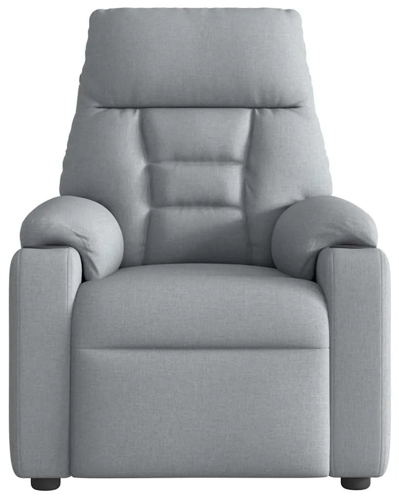 Poltrona de massagens reclinável tecido cinzento-claro