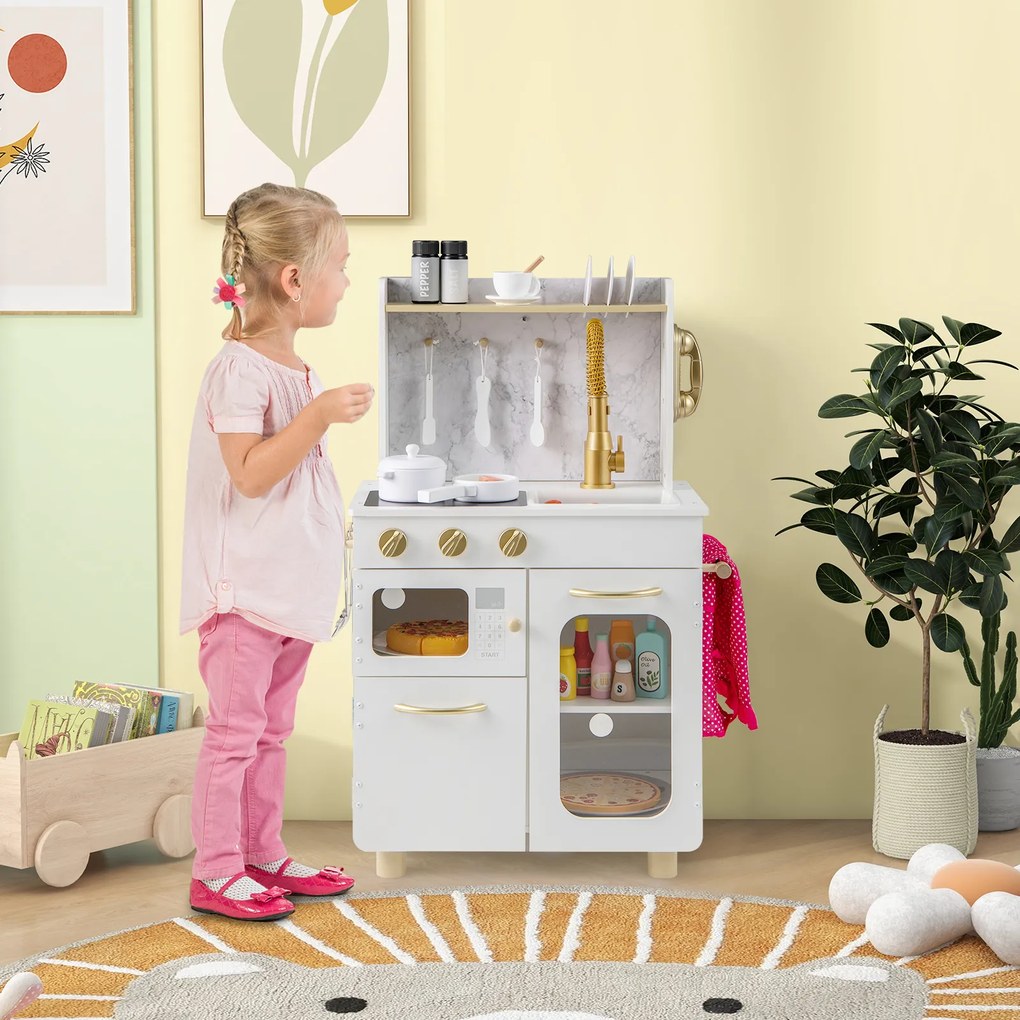Cozinha de Brincar Infantil, 53 x 30 x 80 cm, Sistema Antitombo, Branco